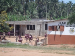 Children attending school enjoy recess